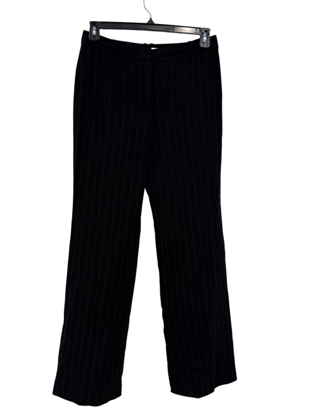 Ann Taylor Black Pinstriped Dress Pants Womens Size 6 32" Inseam